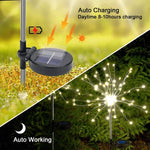 4-Piece Set Solar Fireworks Garden Lights - Weatherproof LED Decorative Lights, Solar Powered for Garden and Patio
