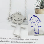 Necklace with custom child's drawing