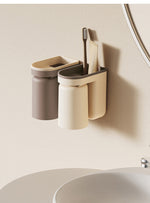 Wandmontage für Zahnbürste und Becher – 2-in-1, bohrfreier Stauraum
