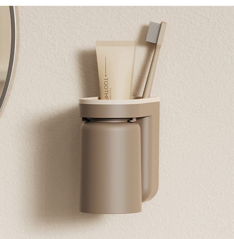 SmartFix 2-in-1 Wandhalterung für Zahnbürsten und Becher – Praktische Aufbewahrung ohne Bohren