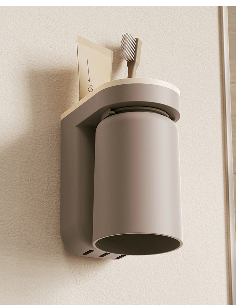 Wandmontage für Zahnbürste und Becher – 2-in-1, bohrfreier Stauraum