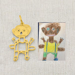 Necklace with custom child's drawing