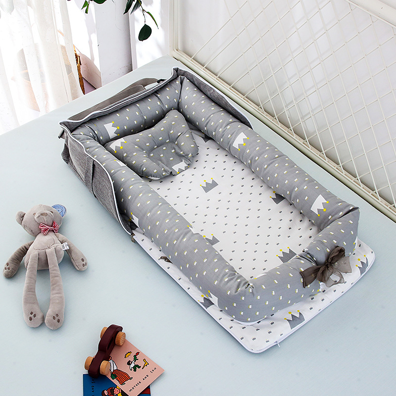 Foldable Baby Bed with Pillow – Portable Design for Travel