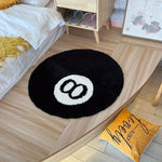 Runder Teppich mit 8-Ball-Design – Rutschfester Teppich für jeden Raum