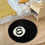 Runder Teppich mit 8-Ball-Design – Rutschfester Teppich für jeden Raum