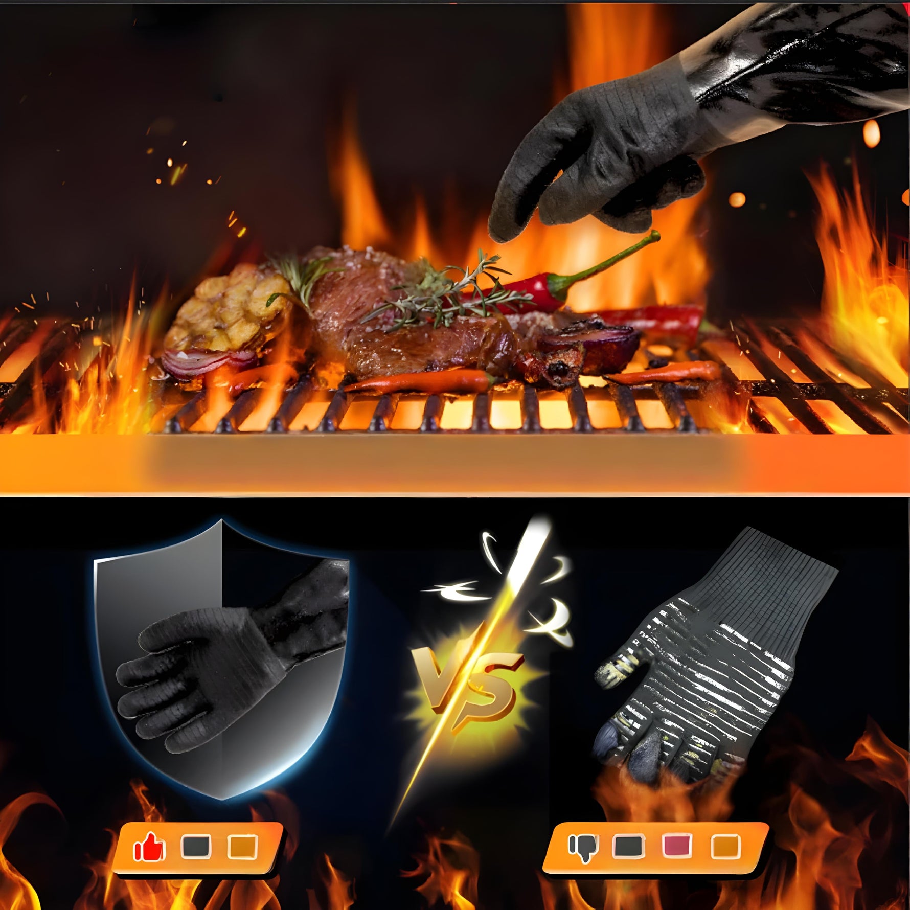 FlameGuard – Temperature and Water-Resistant BBQ Gloves