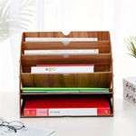 Wood Desk Organizer with 5 Compartments – Fan Design MDF