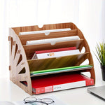 Wood Desk Organizer with 5 Compartments – Fan Design MDF