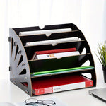 Wood Desk Organizer with 5 Compartments – Fan Design MDF