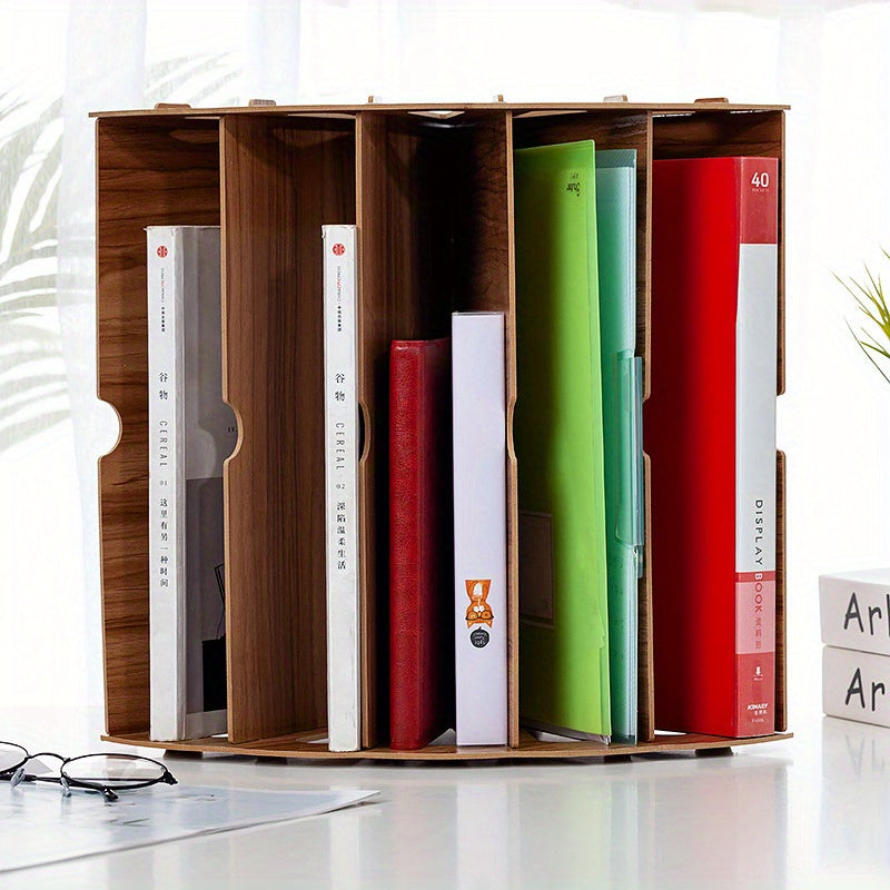 Wood Desk Organizer with 5 Compartments – Fan Design MDF