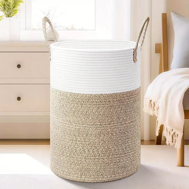 Practical Foldable Storage Basket – Robust Cotton Solution for Laundry, Toys, and Home Organization