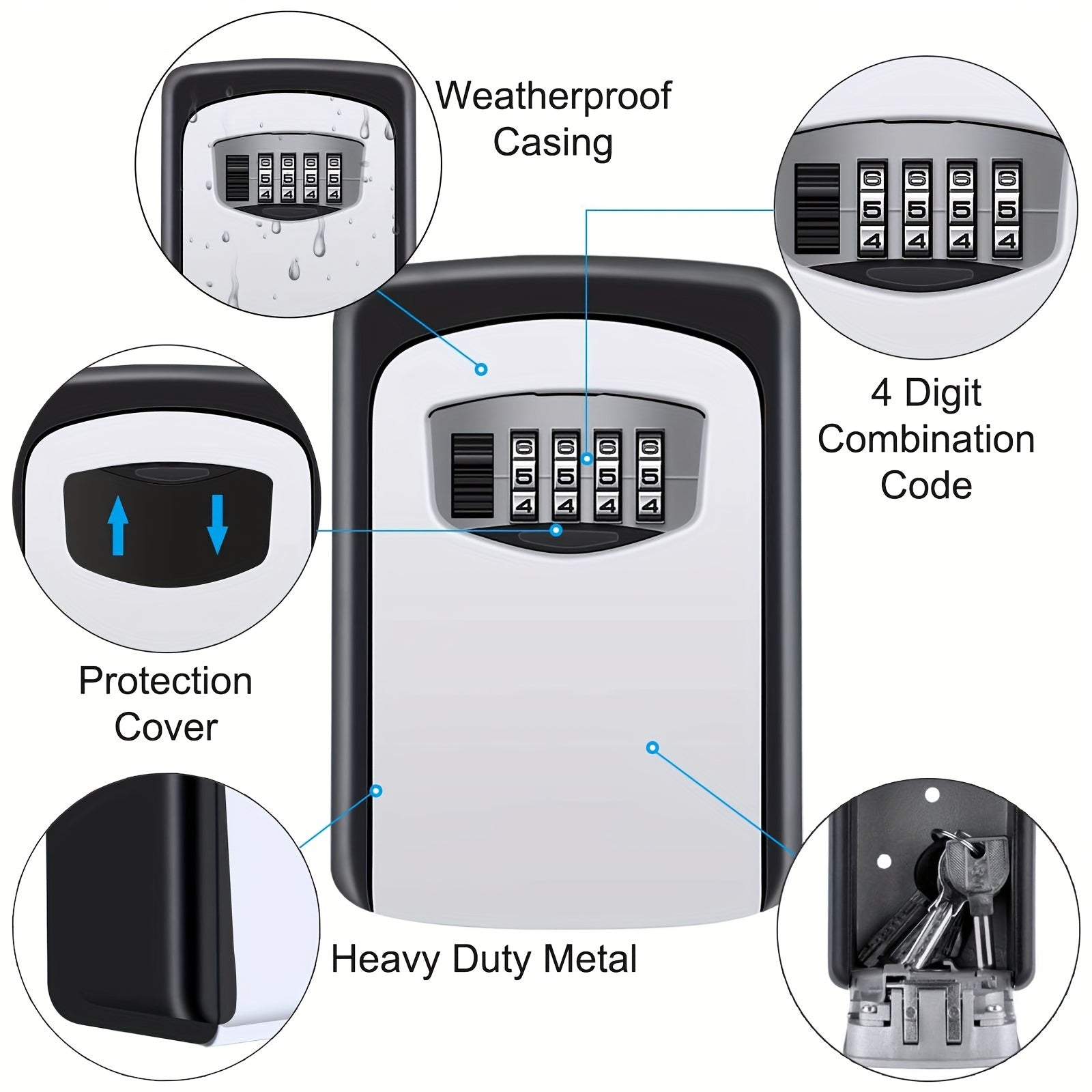 Weatherproof Outdoor Key Safe with Code