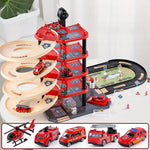 Abenteuerliche Feuerwehr-Garage mit Zubehör für kreative Kinder