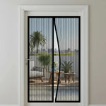 Self-closing magnetic curtain for doors