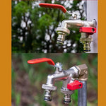 Double stainless steel faucet with two outlets