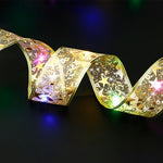 Decorative light strip with colorful LED lights – 5 cm wide fabric ribbon