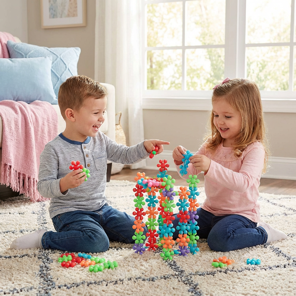 Snowflake Building Blocks for Creative Montessori Players