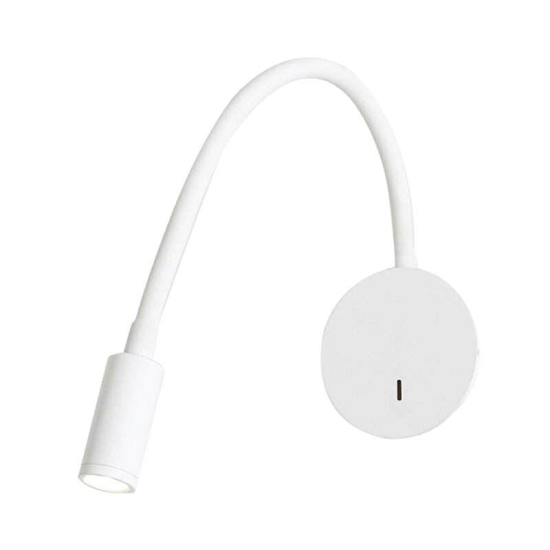 Adjustable Wall Light in Cylinder Design Made of Silicone and Metal – LED in Black/White