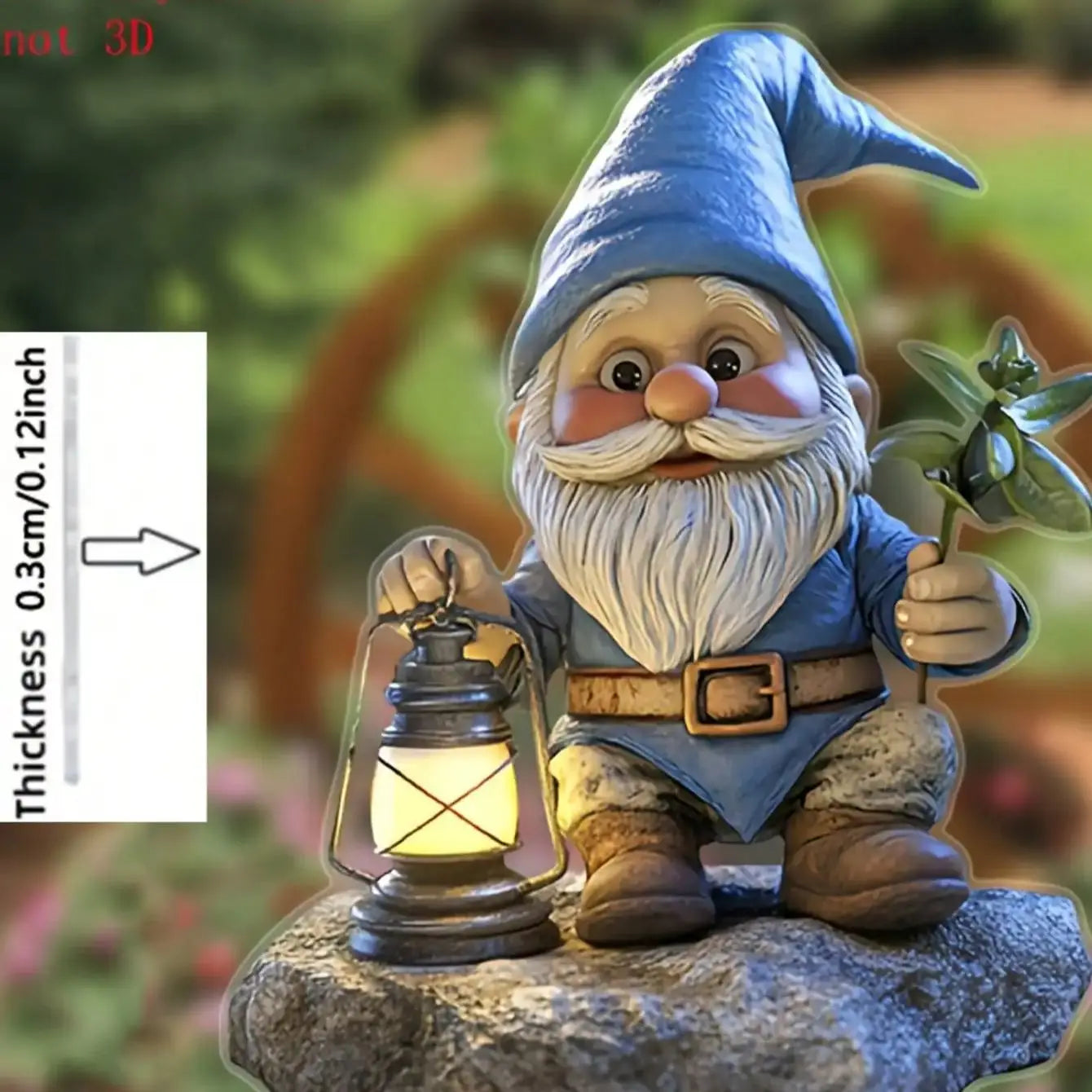 Magical Garden Gnome Stake | Weatherproof Acrylic Charm | Lawn and Flower Decoration
