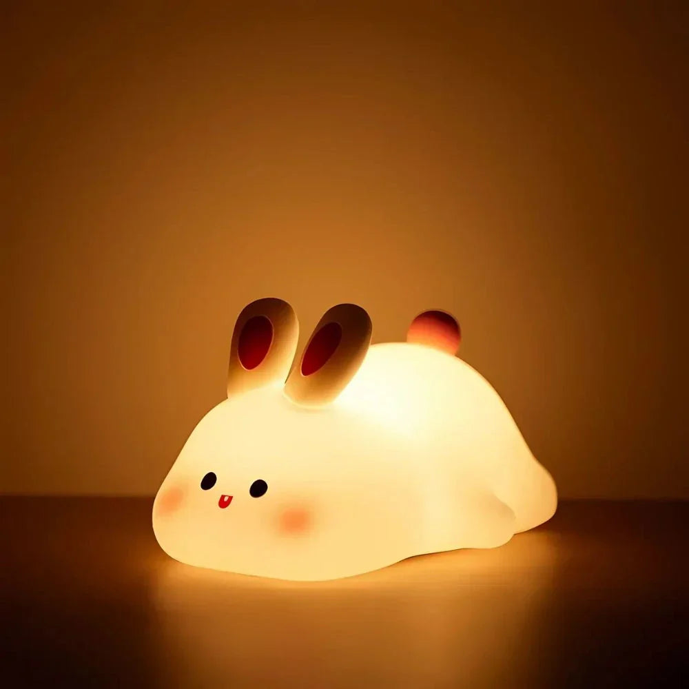 Verspielte Nachtlampe für Kinder – Wiederaufladbare Silikonlampe mit Farbwechsel