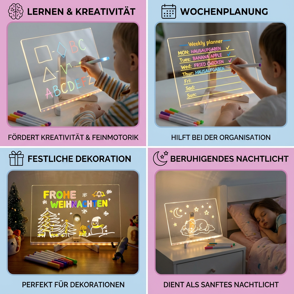 Drawing Board with Luminous LED Lighting for Children