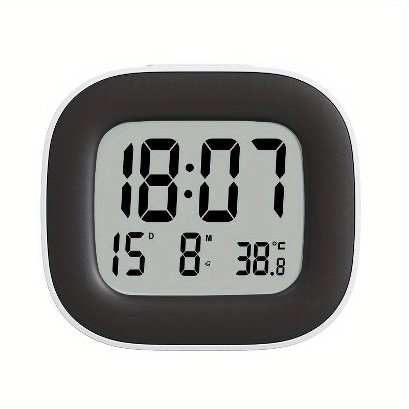 Compact digital clock with temperature display