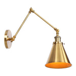 Elegant brass wall lamp with swivel arms and shade