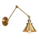 Elegant brass wall lamp with swivel arms and shade