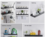 Black aluminum corner shelf without drilling - Voltyx
