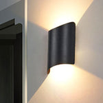 Minimalist 2-bulb LED wall light made of aluminum for doors – Black