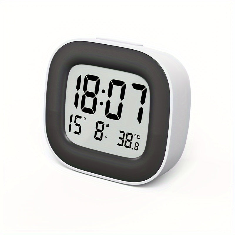 Compact digital clock with temperature display