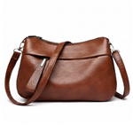 Comfortable faux leather shoulder bag – 3 compartments