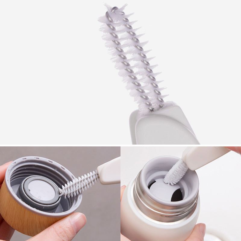 Cleaning brush for cup lids