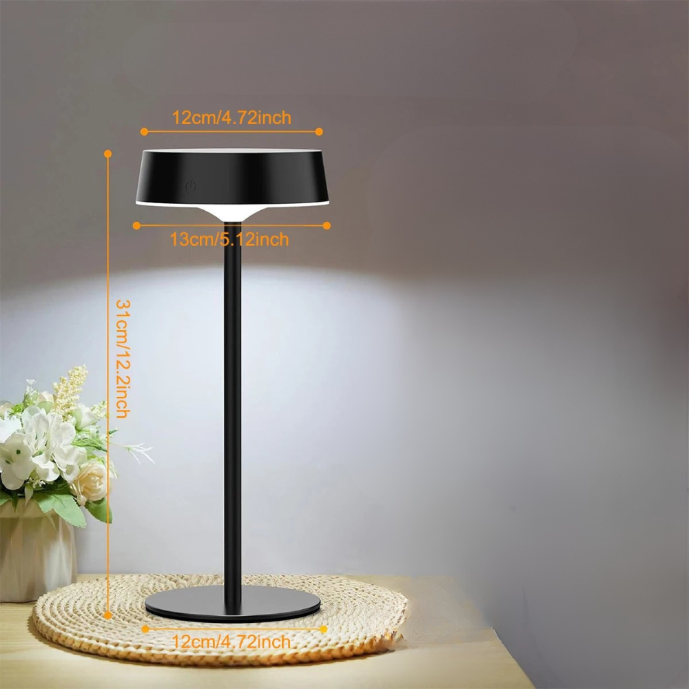 Kabellose Solar-Tischlampe mit Dimmer und 3 Lichtfarben