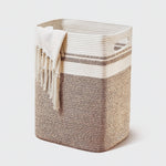 Spacious cotton rope laundry basket with practical handles