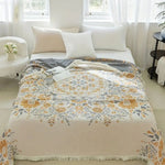 Reversible Floral Blanket with French Flair