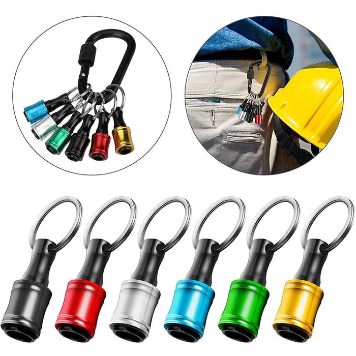 Practical carabiner for 1/4" hex screwdriver bits
