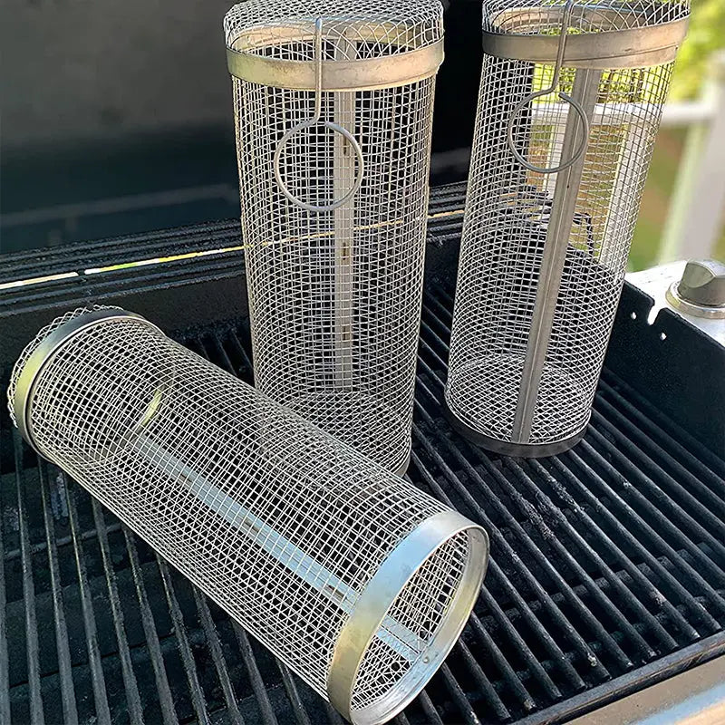 Practical stainless steel grill basket – Even grilling, easy cleaning