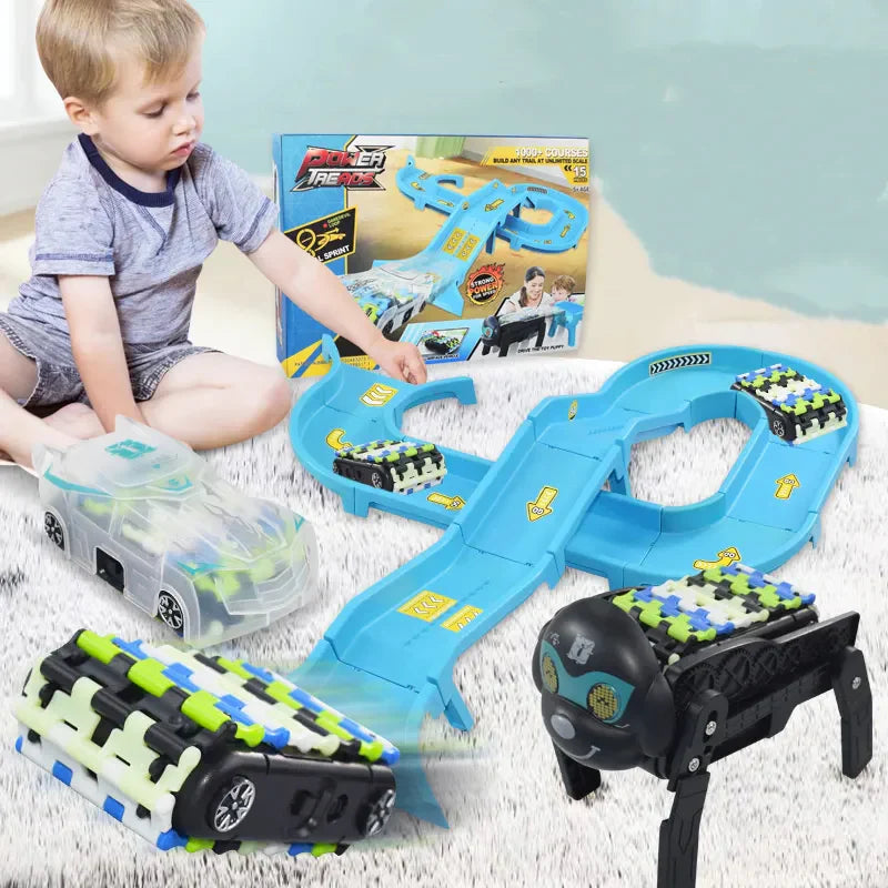 Race Track with Vehicles - Robot Game for Kids
