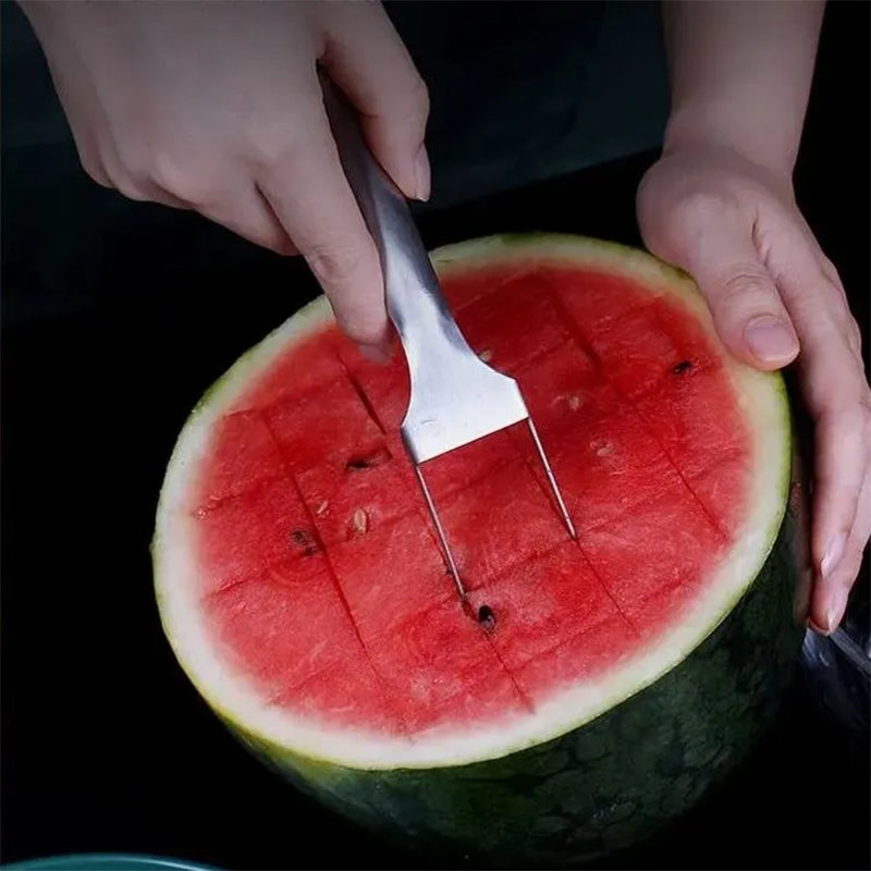 Vielseitiger Melonenschneider mit Gabel | FruchtGenuss