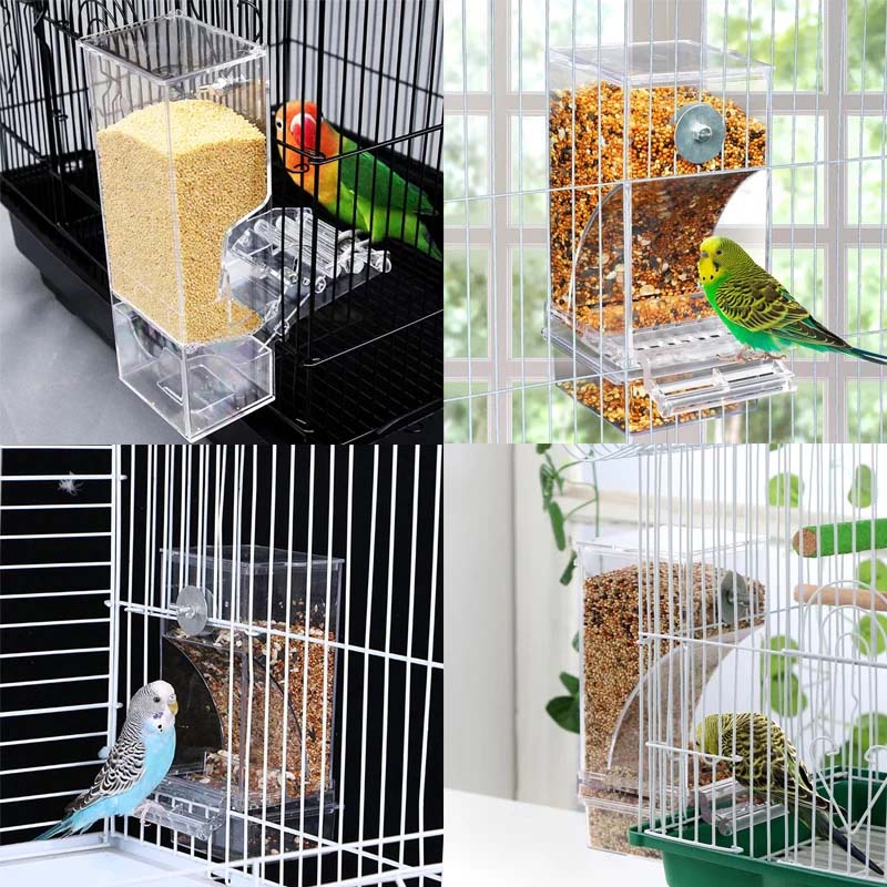 Automatic overflow protection for transparent bird feeders