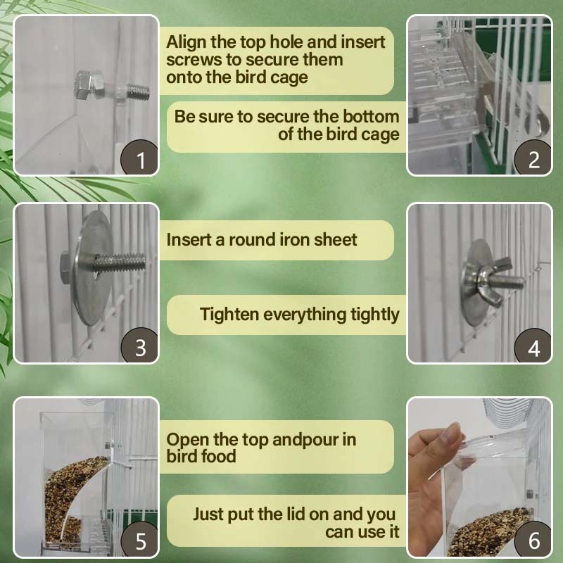 Automatic overflow protection for transparent bird feeders
