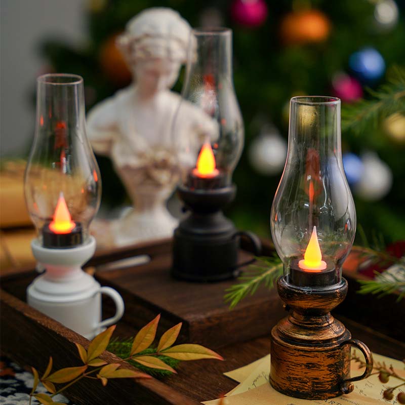 Vintage Oil Lamp with LED Lighting – Electronic