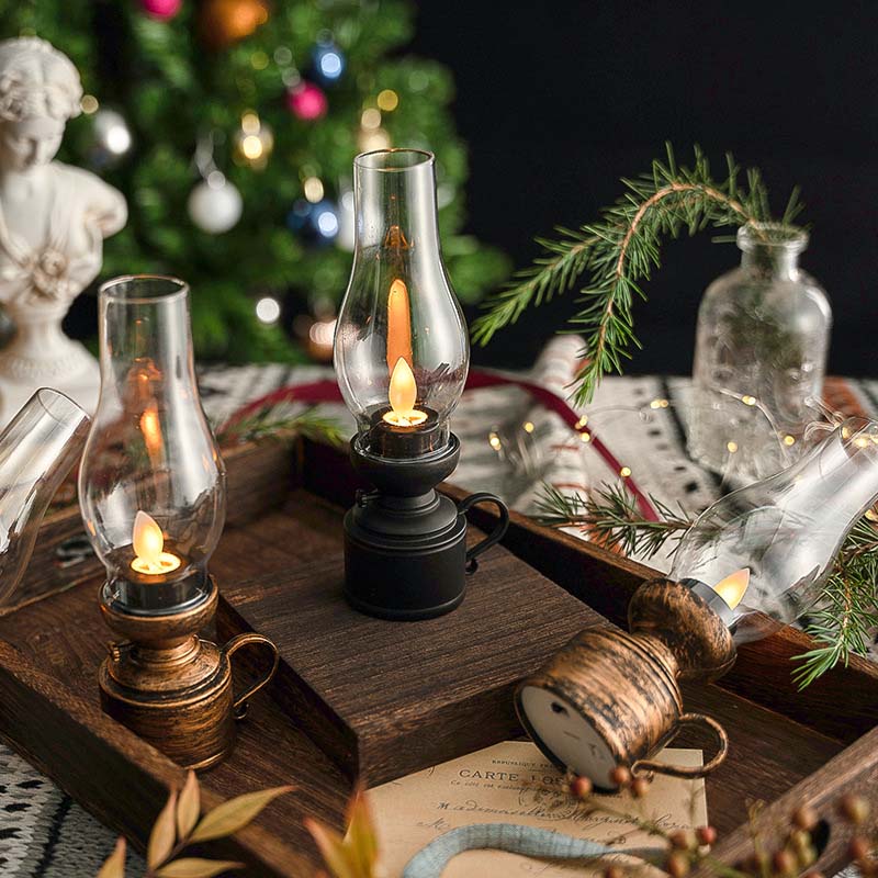 Vintage Oil Lamp with LED Lighting – Electronic