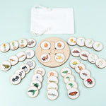 Educational wooden puzzle to promote understanding of the life cycle
