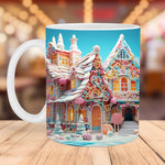 Verspielte 3D Weihnachtskeramik-Tasse für festliche Momente