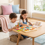 Wooden puzzle toy with Montessori design for creative nail games