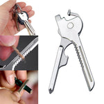 Multifunktionales 6-in-1 Schlüsselanhänger Werkzeug – Faltbares Mini-Tool aus Edelstahl mit Flaschenöffner