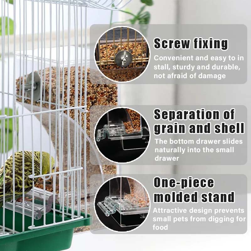 Automatic overflow protection for transparent bird feeders