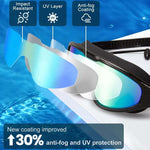 Anti-fog swim goggles with wide vision